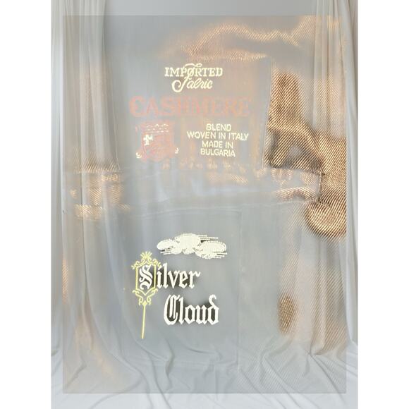 Vintage Silver Cloud Men’s Black Cashmere Blend Long Wool Overcoat Italy Fabric - Picture 4 of 8